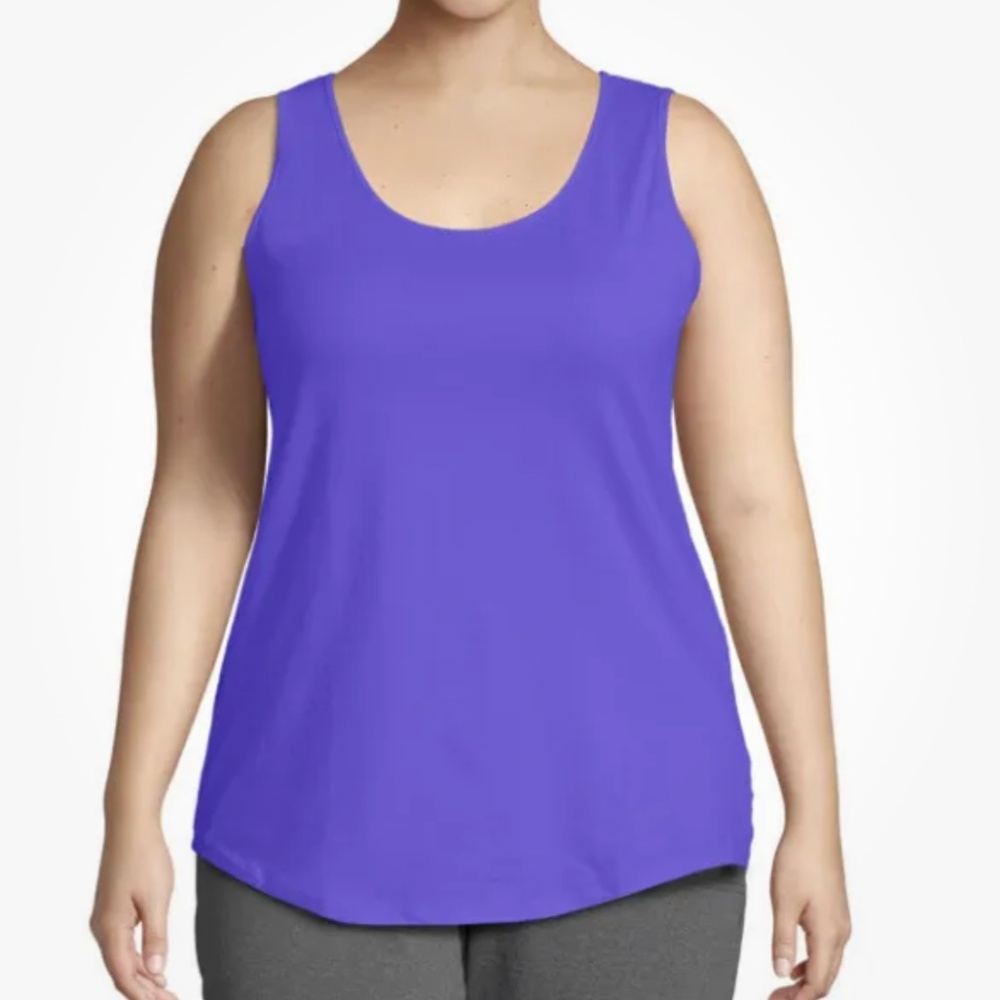 Just My Size Women’s Petal Purple Cotton Jersey Shirttail Tank Top 3X NEW